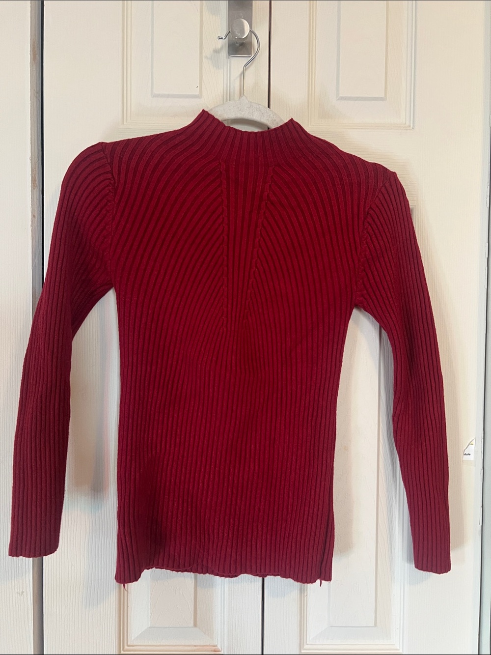 Women’s Ribbed Mock Neck Sweater - Red